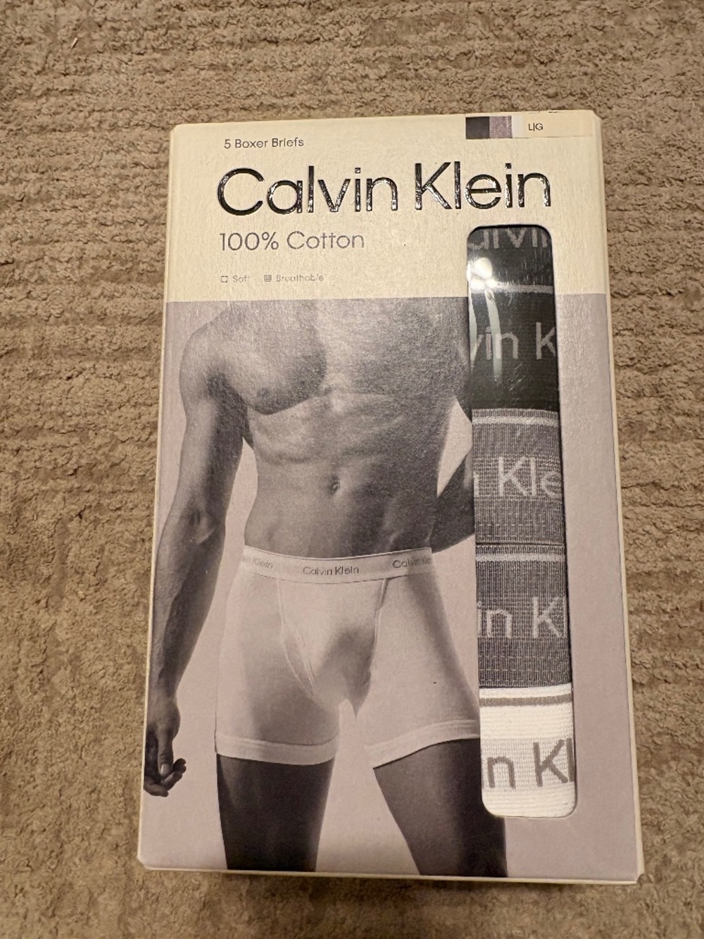 🛍 Calvin Klein Men’s L 5 Pack Boxer Briefs NEW Cotton Classic Black White Gray